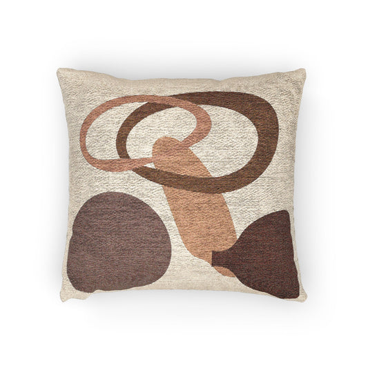 Abstract Form Throw Pillow – Warm Tones & Organic Shapes