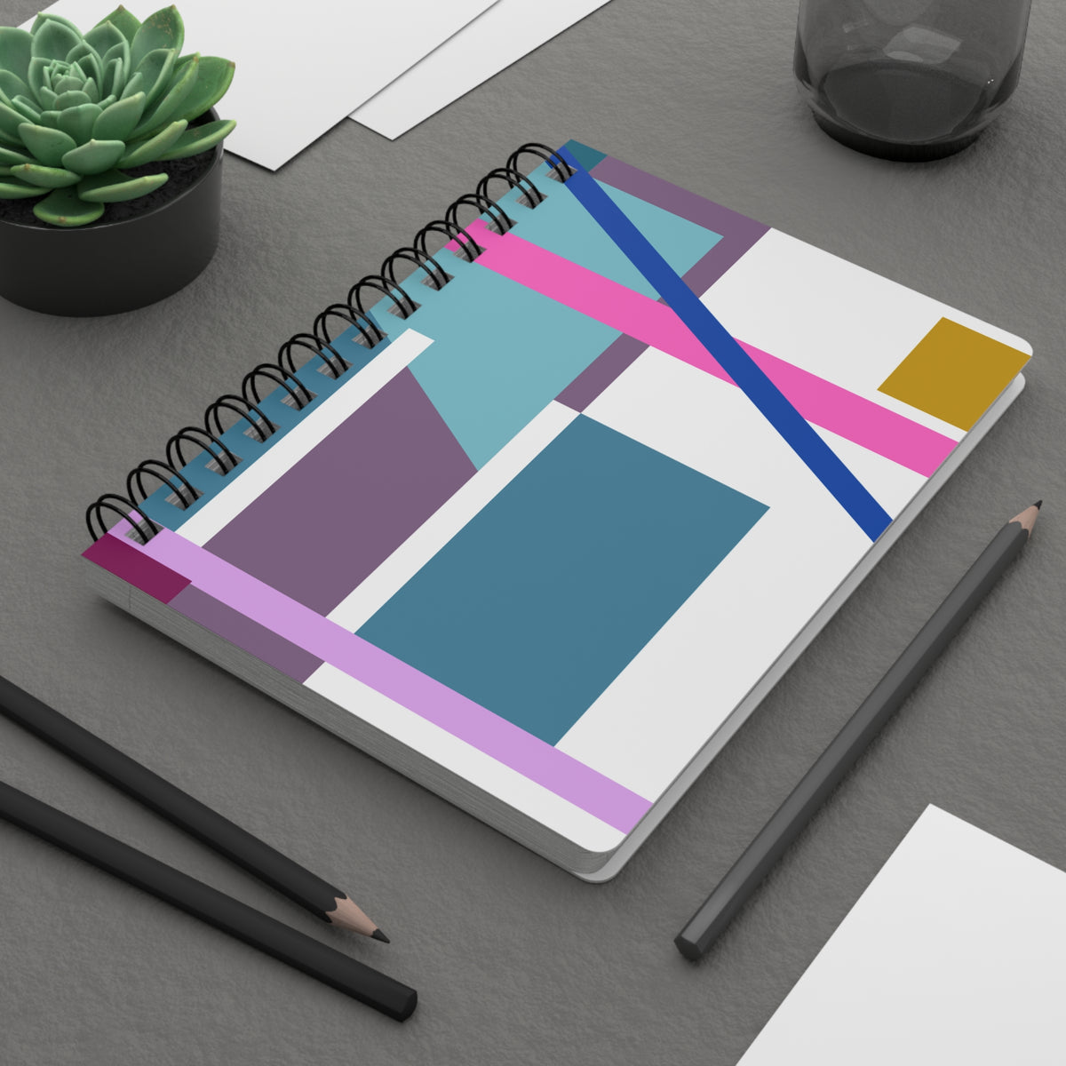 Chromatic Grid Spiral Notebook