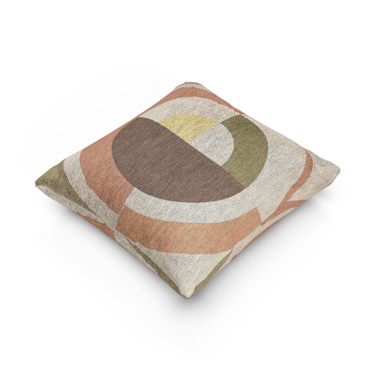 Ochre Sun Mandala Throw Pillow