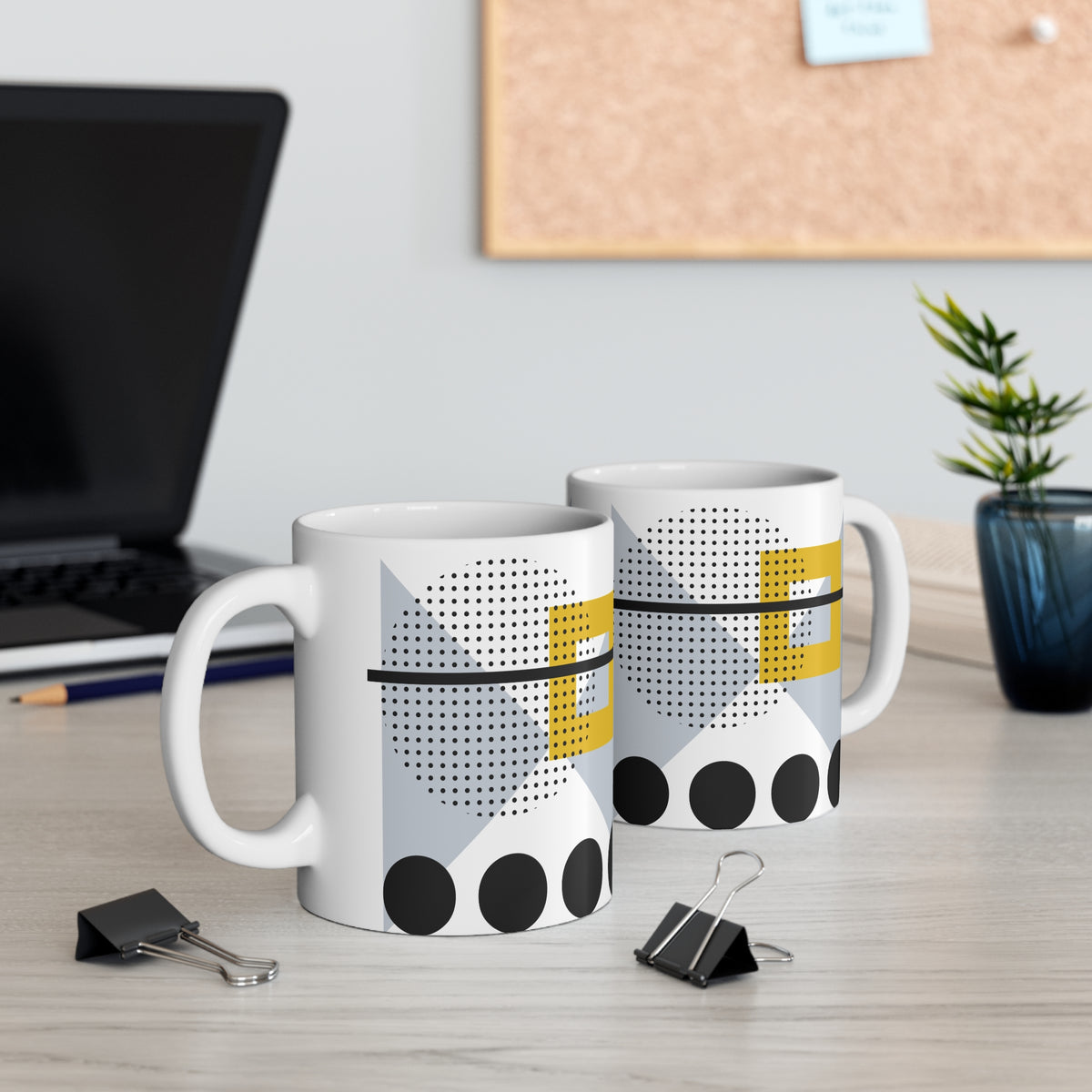 Structured Whimsy – Layered Geometry Ceramic Mug