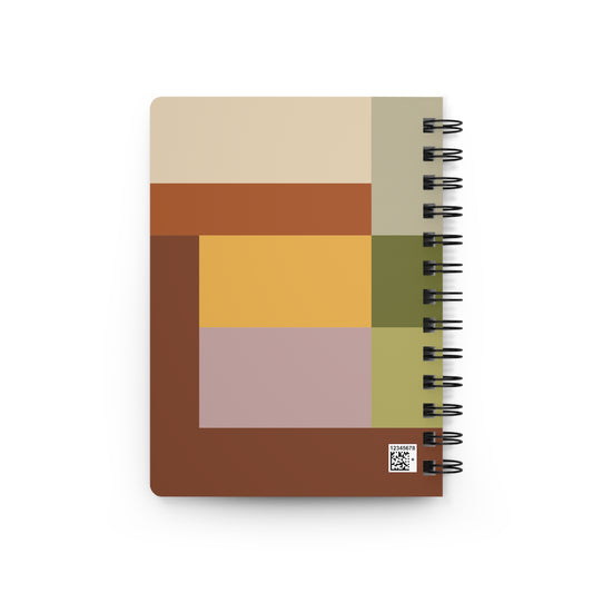 Rustic Autumn Color Block Spiral Journal | Stylish Notebook for Creative Writing, Sketching, Gift for Artists, Minimalist Stationery