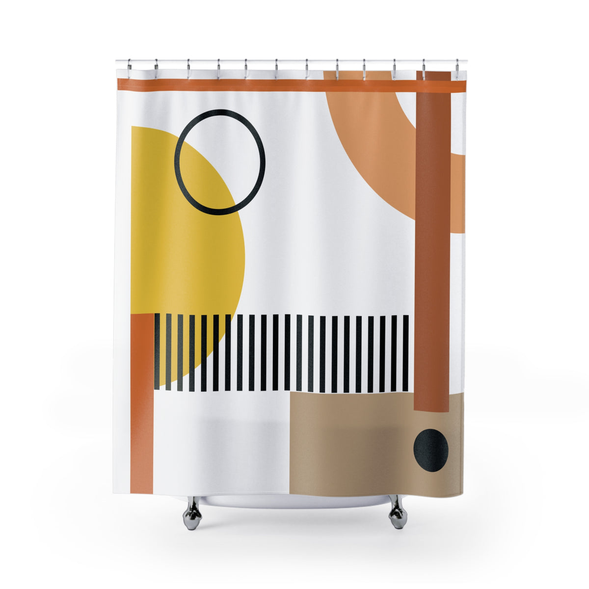 Minimalist Abstract Geometric Shower Curtain – Bold Modern Accent