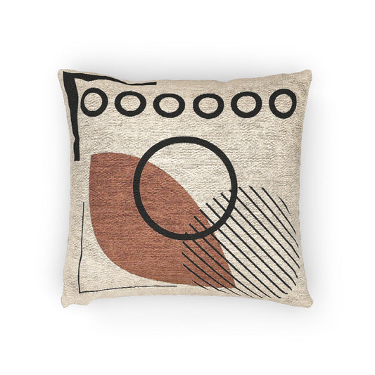 Golden Leaf – Geometric Woven Throw Pillow