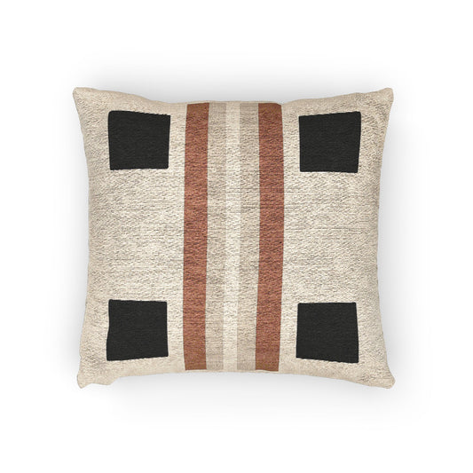 Linear Luxe – Geometric Woven Throw Pillow