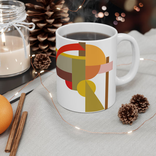 Mid-Century Modern Geometric Mug | Abstract Retro Art Coffee Cup | 11 oz. Mug