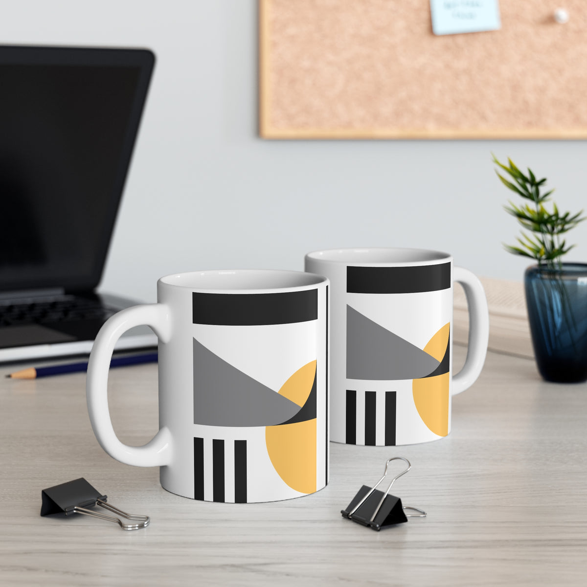 Geometric Glow – Abstract Form Ceramic Mug