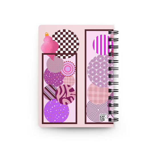 Berry Pink Geometric Christmas Baubles Journal