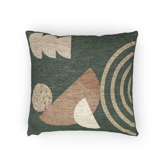 “Ground Signals” – Geometric Throw Pillow in Earth & Sand Tones