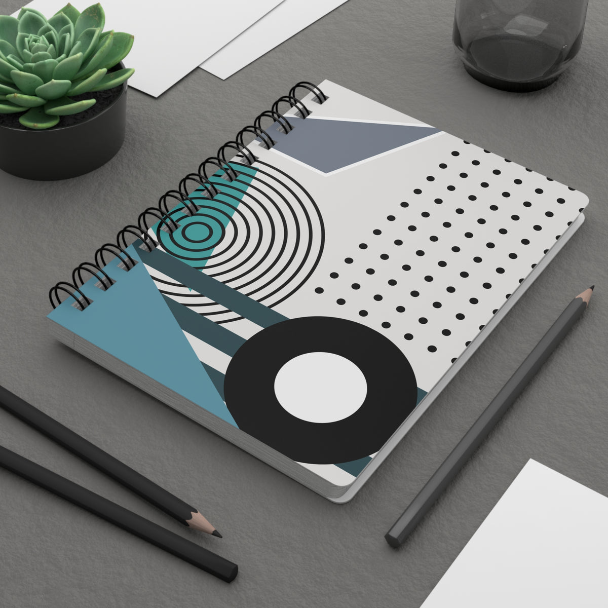 Geometric Balance Spiral Notebook