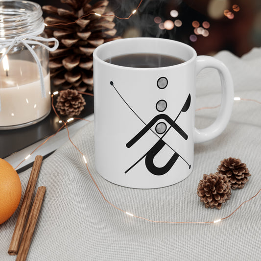 Precision Line Mug | 11oz Ceramic Coffee Mug | Minimalist Diagonal Architecture-Inspired Design