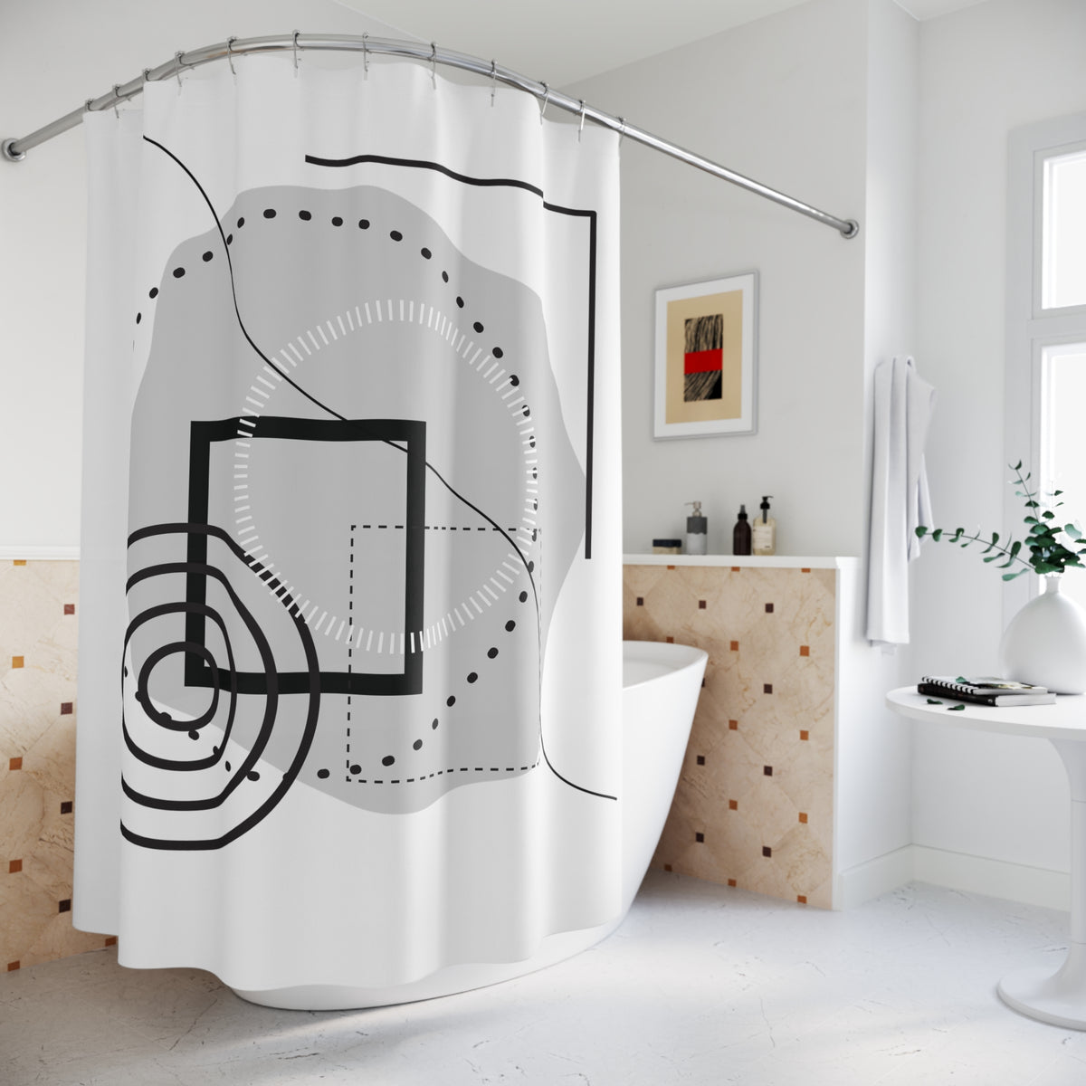 Elegant Floral Shower Curtain – Modern Bath Decor
