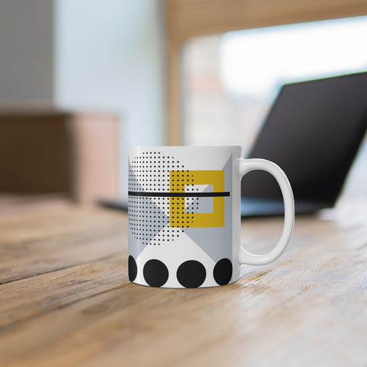 Structured Whimsy – Layered Geometry Ceramic Mug
