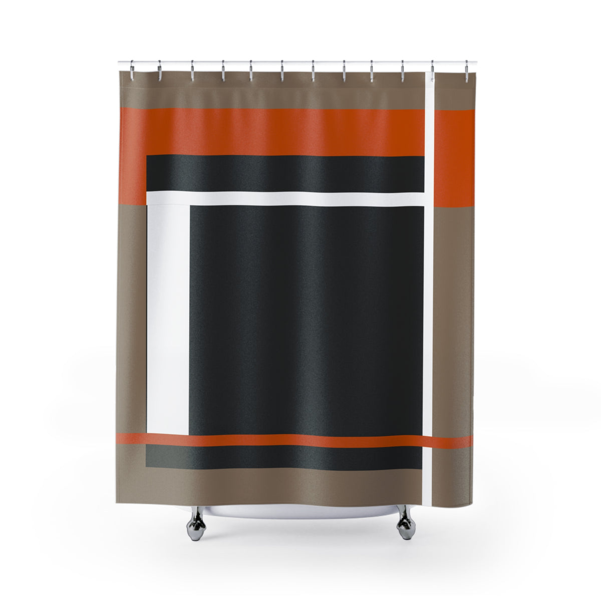 Bold Block Geometric Shower Curtain – Modern Abstract Accent