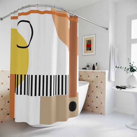 Minimalist Abstract Geometric Shower Curtain – Bold Modern Accent