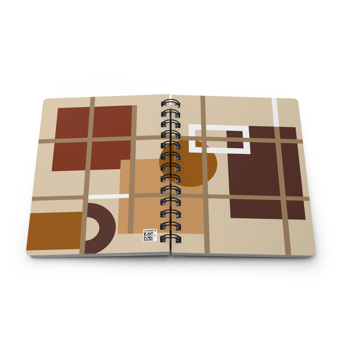 Earthy Tones Grid & Shape Journal - Coffee Lover's Aesthetic | Stylish Notebook for Creative Writing, Sketching, Gift for Artists, Minimalist Stationery