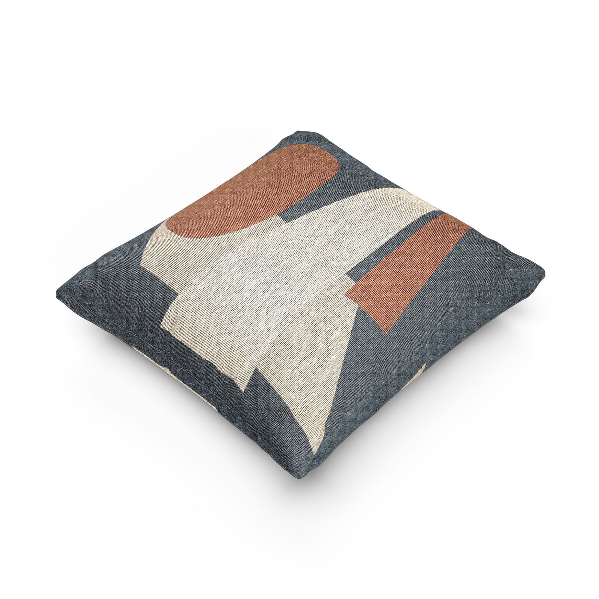 Sculptural Balance Throw Pillow – Abstract Shapes in Earthy Tones