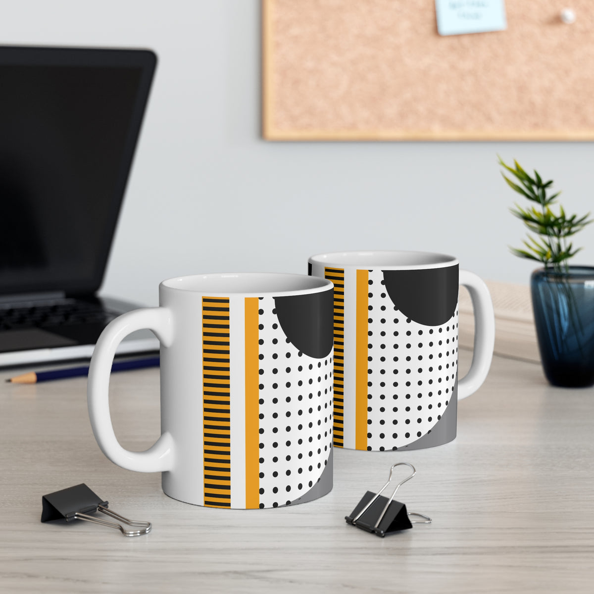 Signal & Shadow – Abstract Stripe Mug