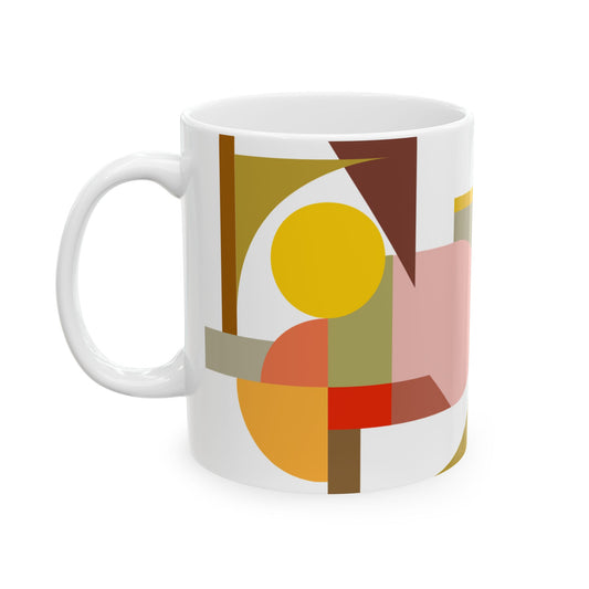 Mid-Century Modern Geometric Mug | Abstract Retro Art Coffee Cup | 11 oz. Mug