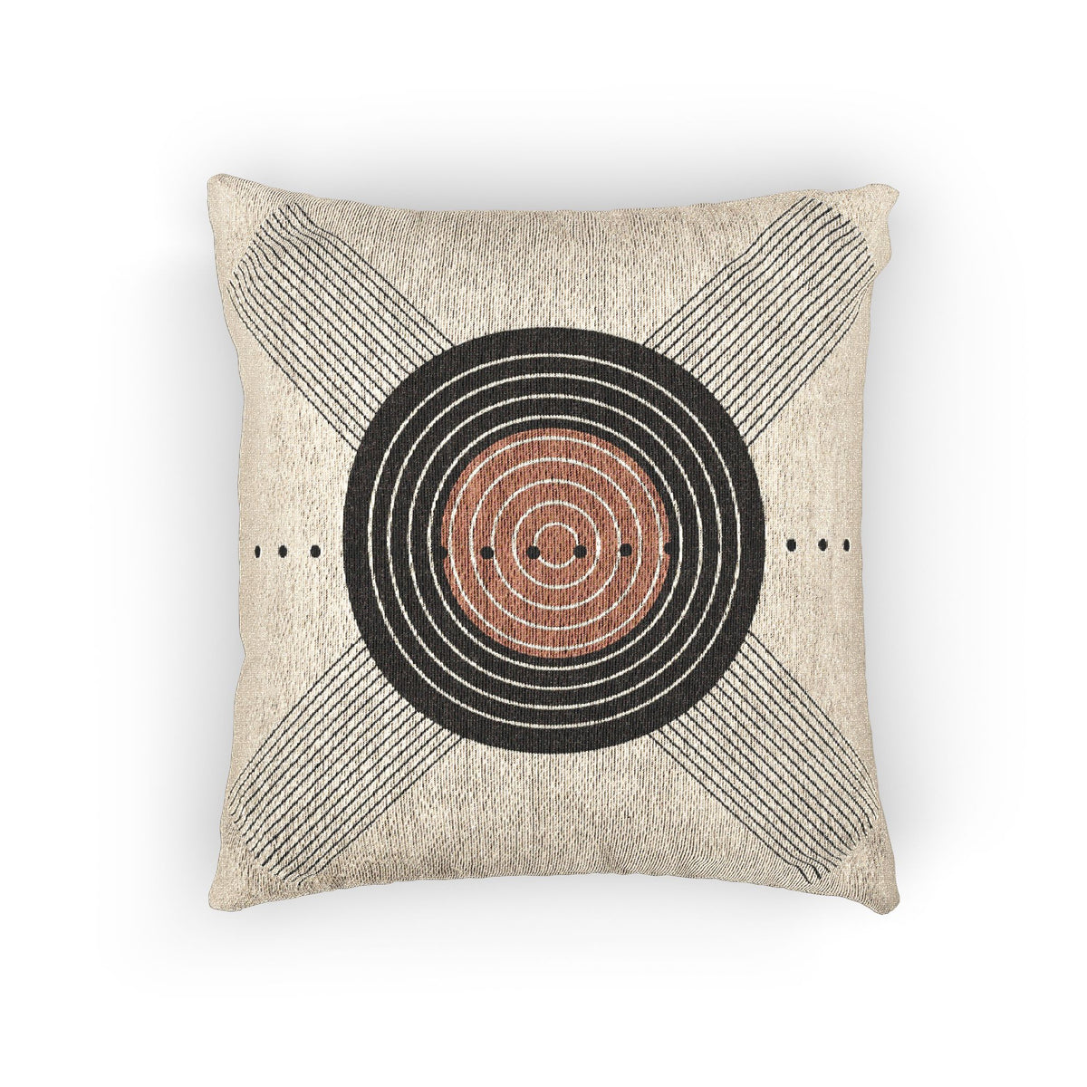 Orbit Luxe – Geometric Woven Throw Pillow