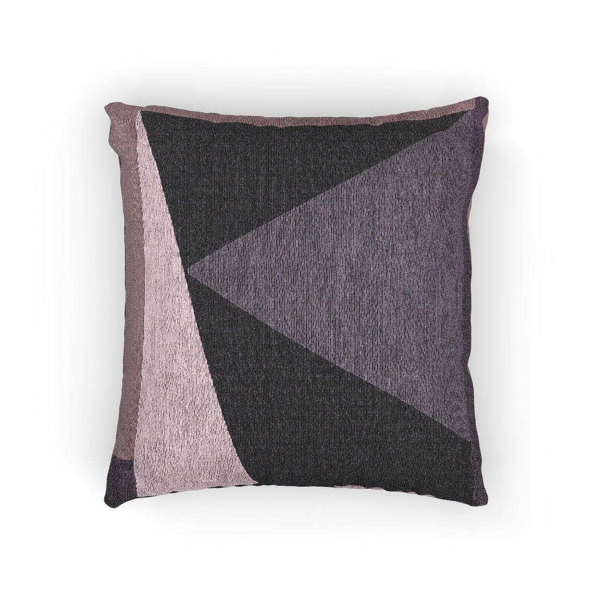 Modern Geometric Tri-Block Throw Pillow – Gray & Pink Accent Cushion