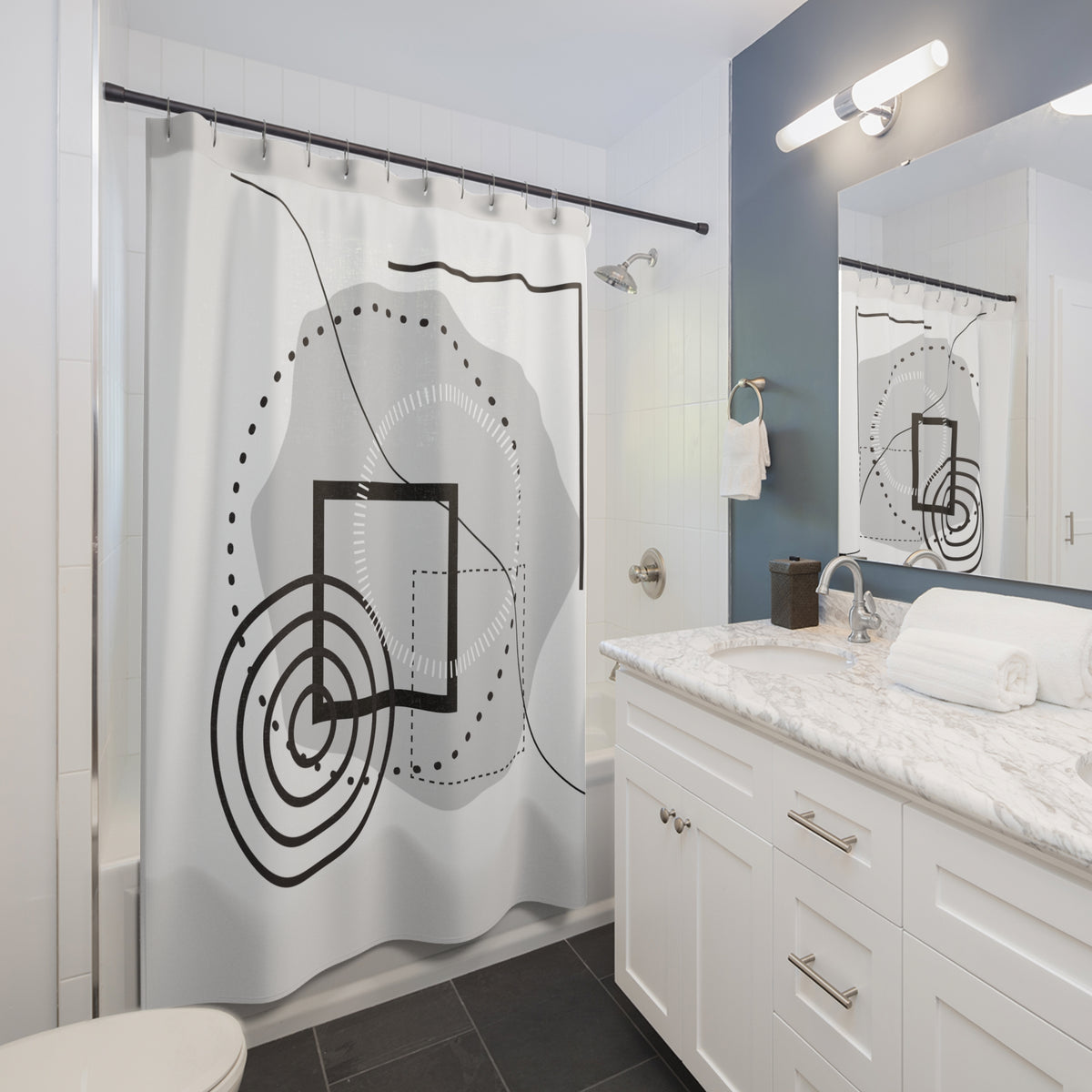 Elegant Floral Shower Curtain – Modern Bath Decor
