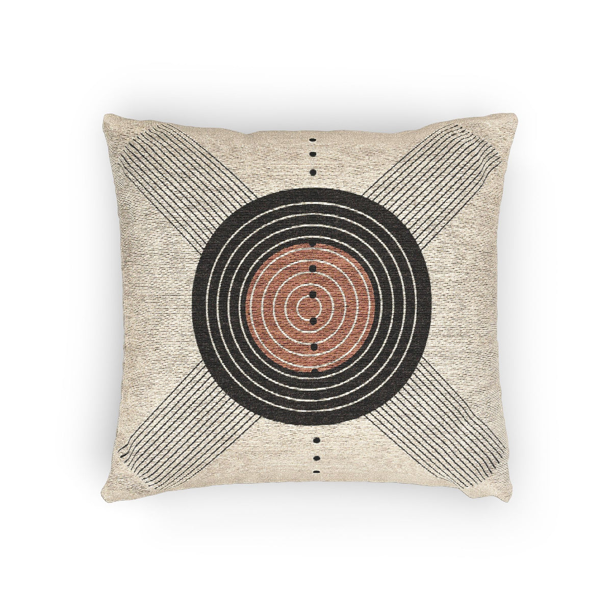 Orbit Luxe – Geometric Woven Throw Pillow