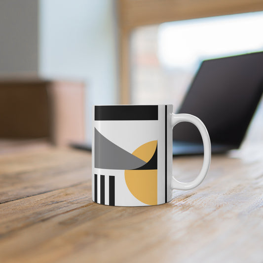 Geometric Glow – Abstract Form Ceramic Mug
