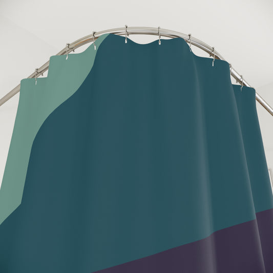 Geometric Triangle Abstract Shower Curtain | Modern Cool Tones Art Decor