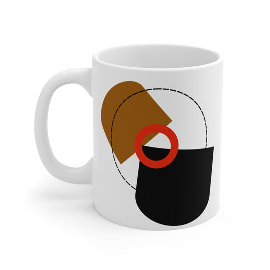 Abstract Shapes Mug | 11oz Ceramic Coffee Cup | Mid-Century Modern Inspired Design