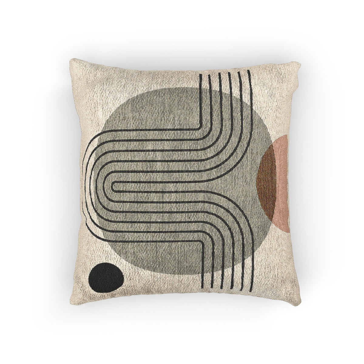 Organic Pathways – Geometric Woven Throw Pillow