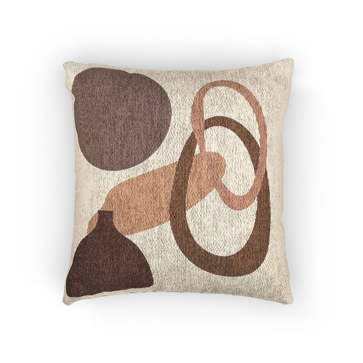 Abstract Form Throw Pillow – Warm Tones & Organic Shapes