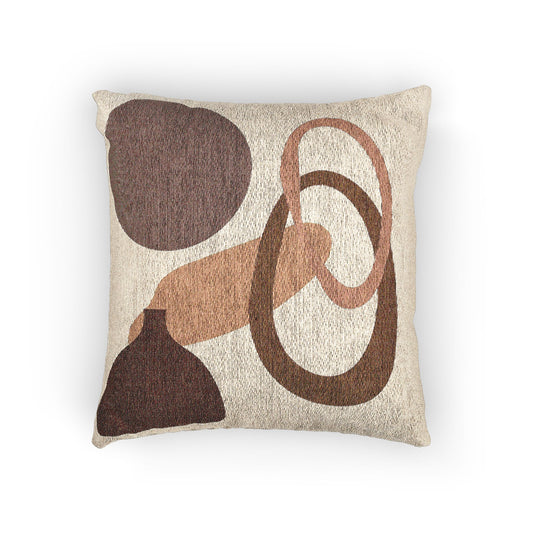 Abstract Form Throw Pillow – Warm Tones & Organic Shapes