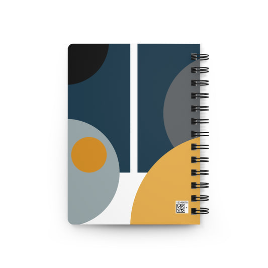 Mid-century Modern Spiral Bound Journal | Sophisticated, high-contrast palette | Minimalist MCM Stationery