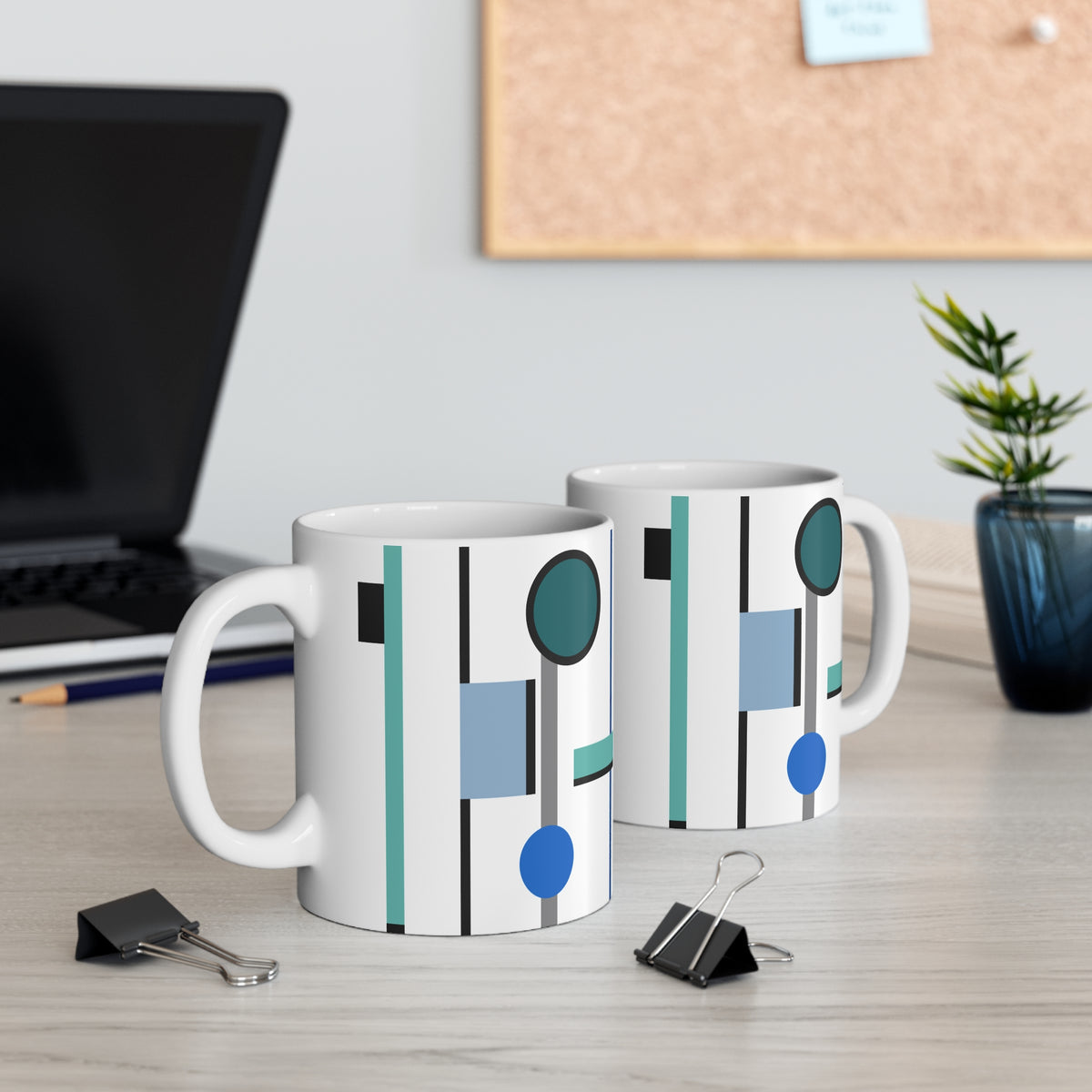 Modern Balance – Geometric Composition Ceramic Mug