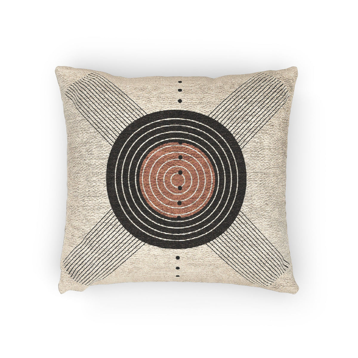 Orbit Luxe – Geometric Woven Throw Pillow