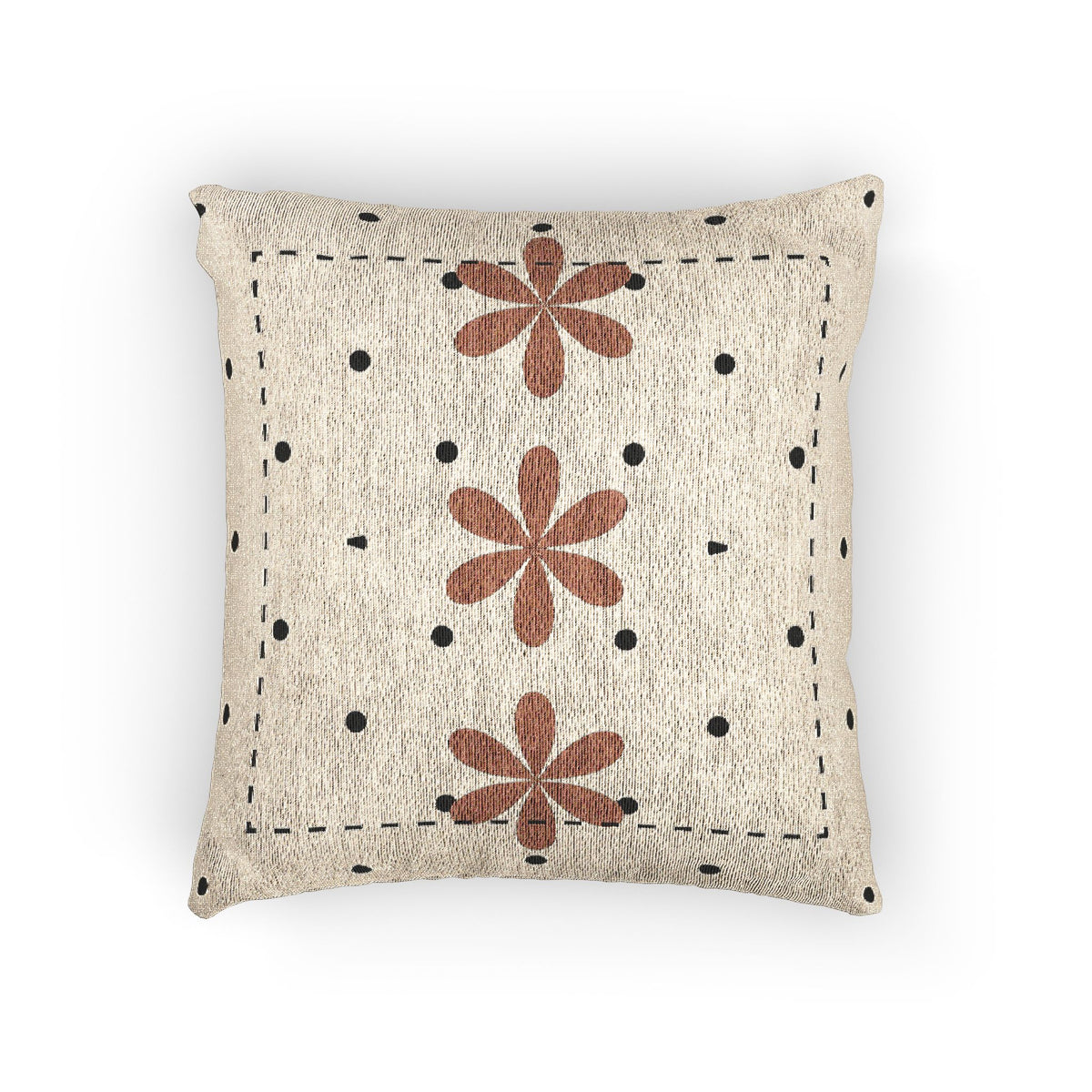 Floral Grid – Geometric Woven Throw Pillow
