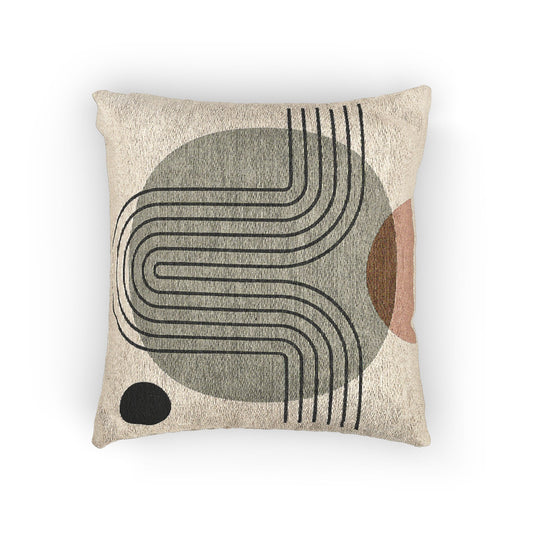 Organic Pathways – Geometric Woven Throw Pillow