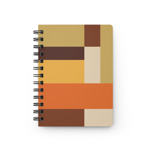 Rustic Autumn Color Block Spiral Journal | Stylish Notebook for Creative Writing, Sketching, Gift for Artists, Minimalist Stationery