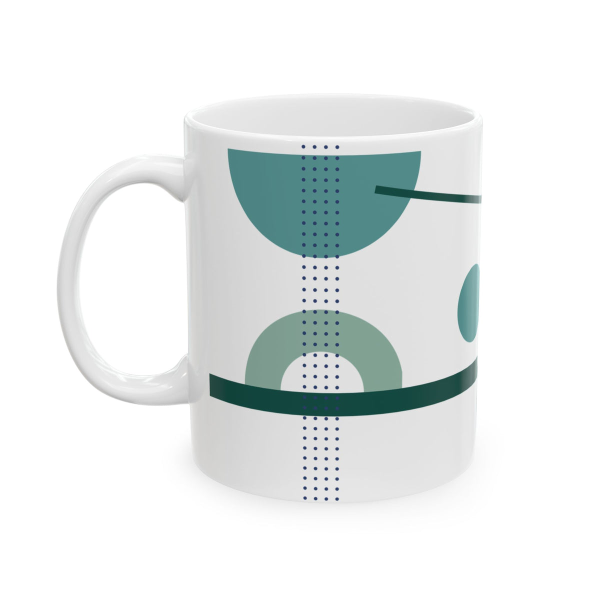 Teal Arc & Dot Column Coffee Mug | 11 oz Mug
