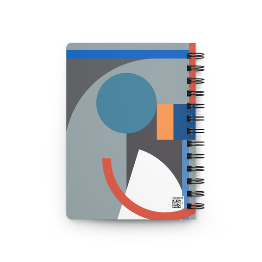 Vibrant Retro Geometric Spiral Notebook | Mid-Century Circles & Arcs Journal | Bold Stationery