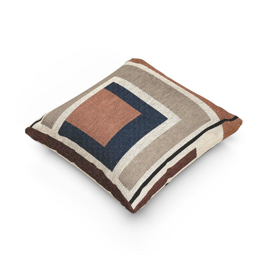 Bauhaus Nested Square Throw Pillow | Modern Minimalist Geometric Accent Cushion