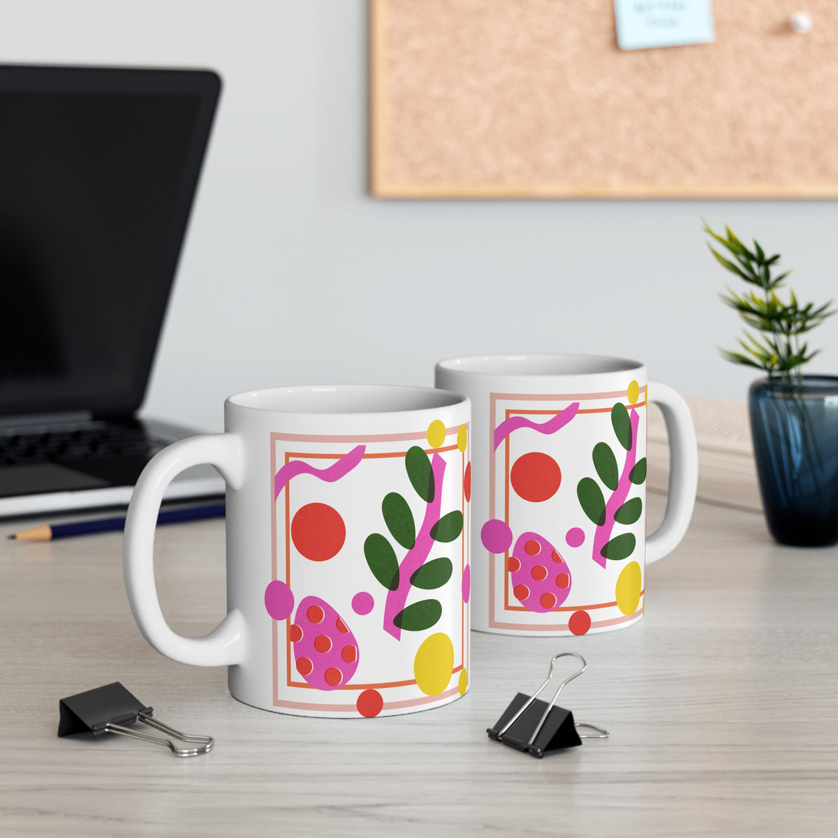 Whimsy Meets Nature – Abstract Botanical Ceramic Mug