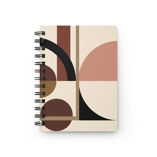 Boho Minimalist Spiral Notebook | Neutral Abstract Arch Journal | Soft Earth Tones Stationery