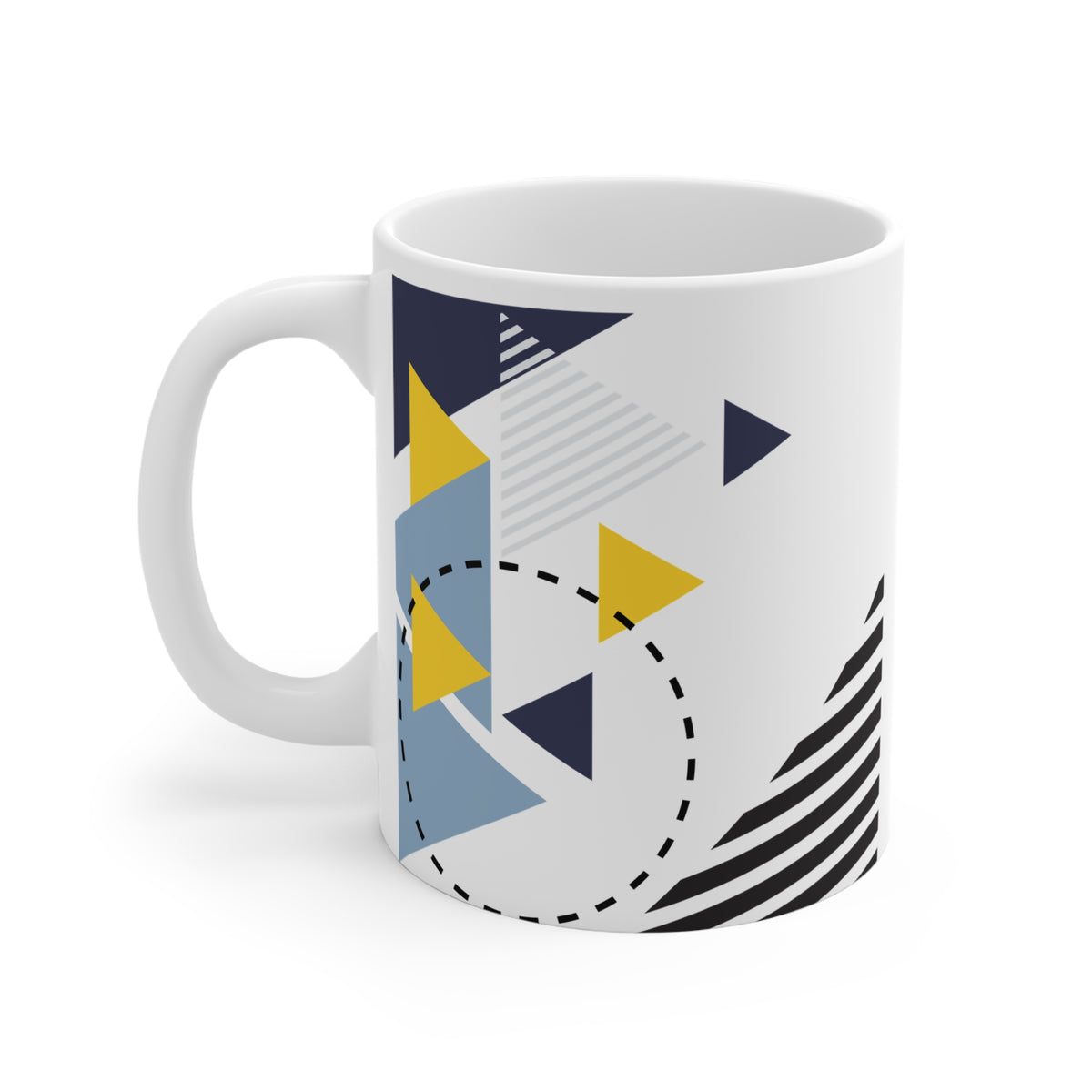 Geometric Pattern Mug - Modern 11oz Coffee Cup for Home & Office