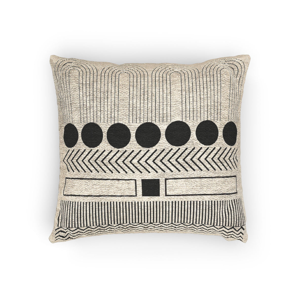 Linear Luxe – Geometric Woven Throw Pillow
