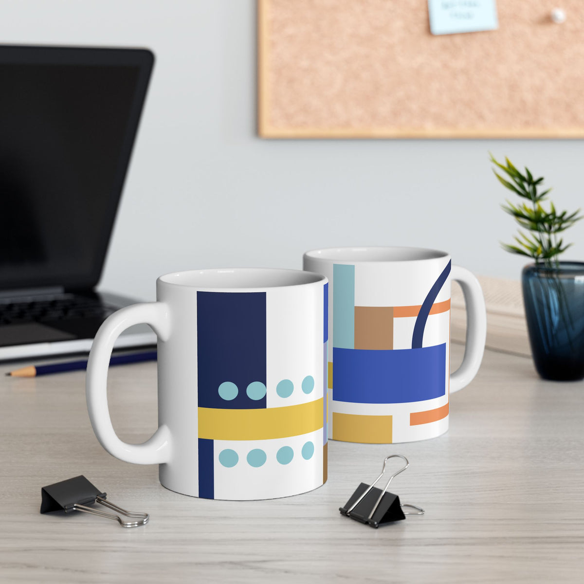 Modern Blocks Coffee Mug | Mid-Century Kitchenware | 11 oz Mug