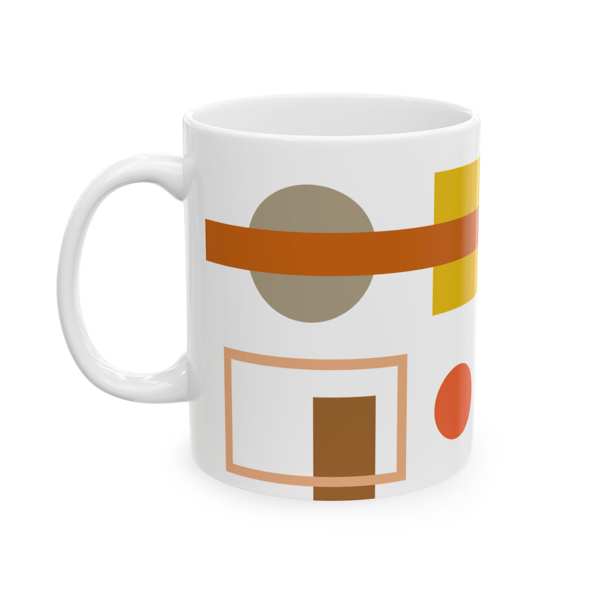 Shapes & Color Blocks Abstract Coffee Mug | Mid-Century Kitchenware | 11 oz Mug