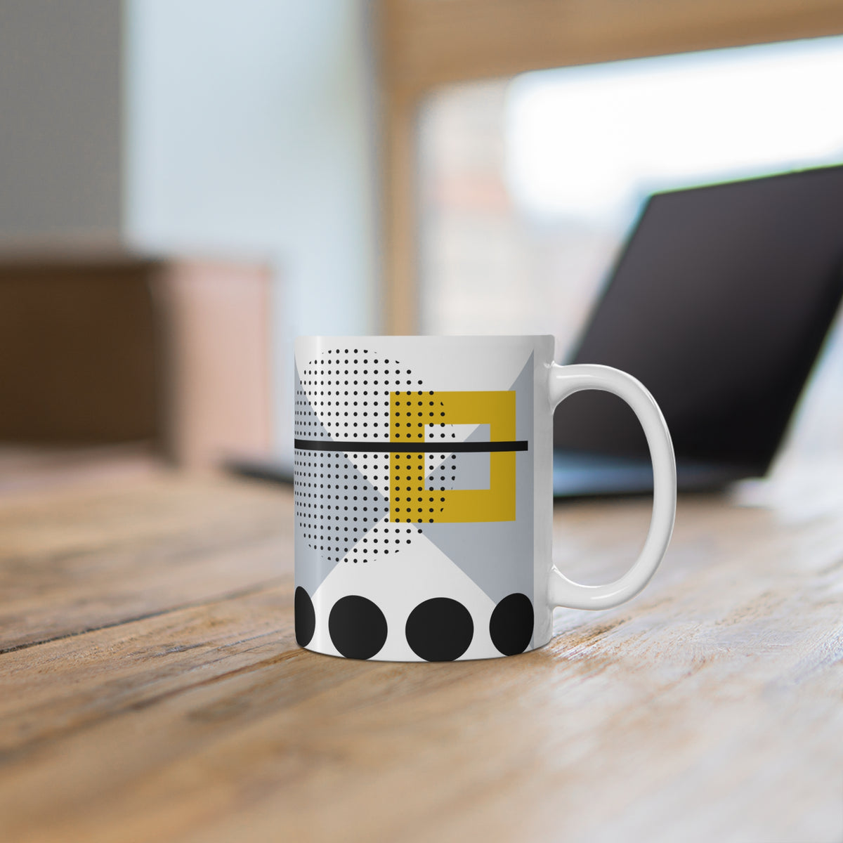 Structured Whimsy – Layered Geometry Ceramic Mug