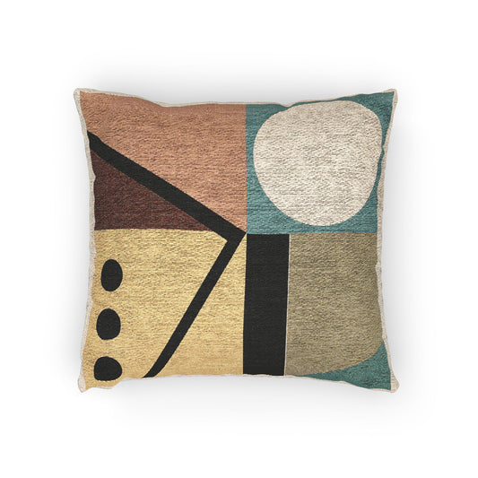 Geometric Fusion Throw Pillow – Earth Tones & Bold Shapes