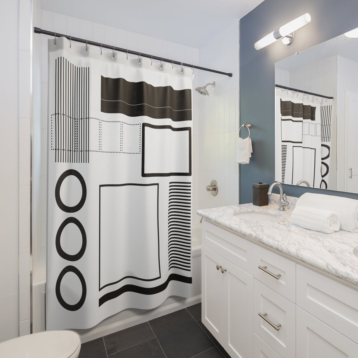 Striking Black-and-White Geometric Composition